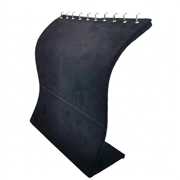 Premium Suede Curved Chain Bracelet Display Stand | Jewelry Display Board