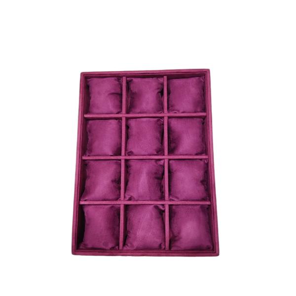 Professional 12-compartment watch display tray for exhibitions, showcases, and product photography.
