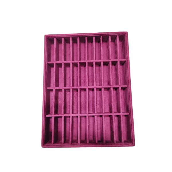 Maroon 40-Slot Suede Velvet Bangle Display Tray