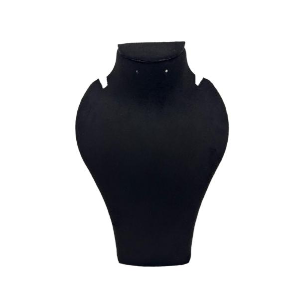suede velvet necklace display bust stand for showcasing necklaces and pendants.