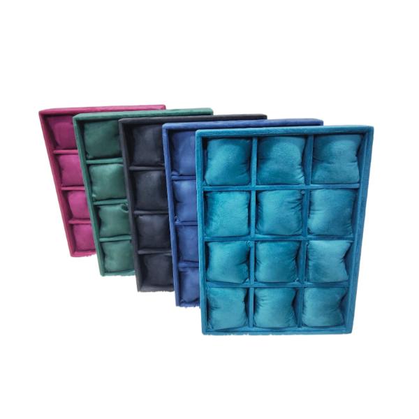 Luxury 12-Slot Suede Watch & Jewelry Display Tray | Luxury Jewelry Trays