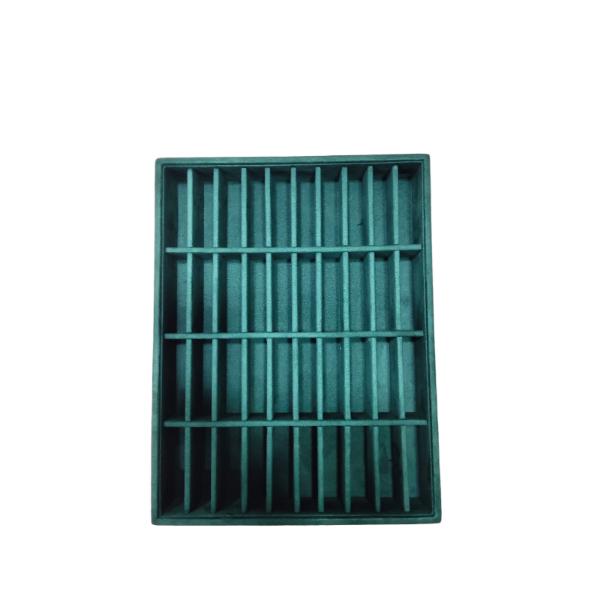 Green 40-Slot Suede Velvet Bangle Display Tray