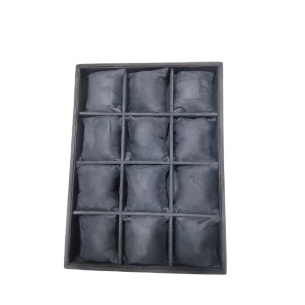 Professional 12-compartment watch display tray for exhibitions, showcases, and product photography.