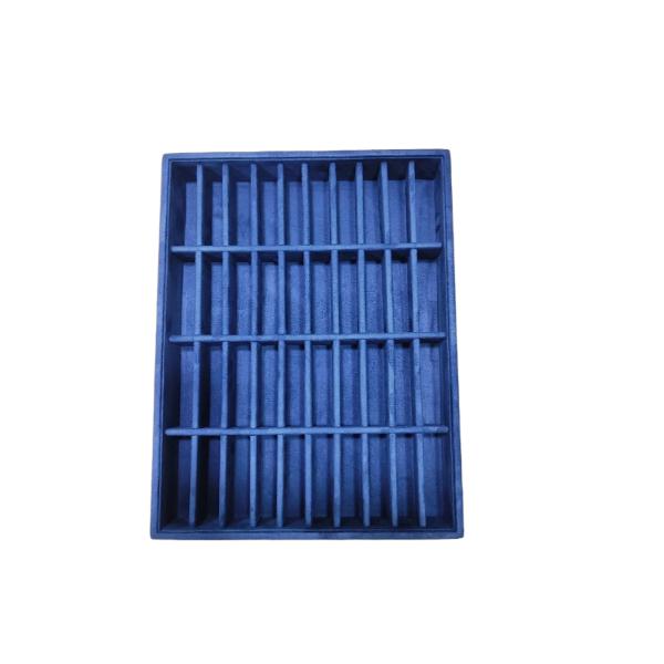 Blue 40-Slot Suede Velvet Bangle Display Tray